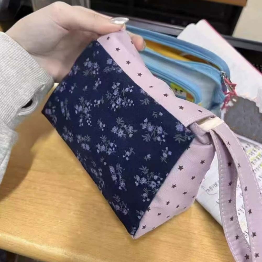 Purple Print Floral Makeup Bag - The Korean Lifestyle recension och pris