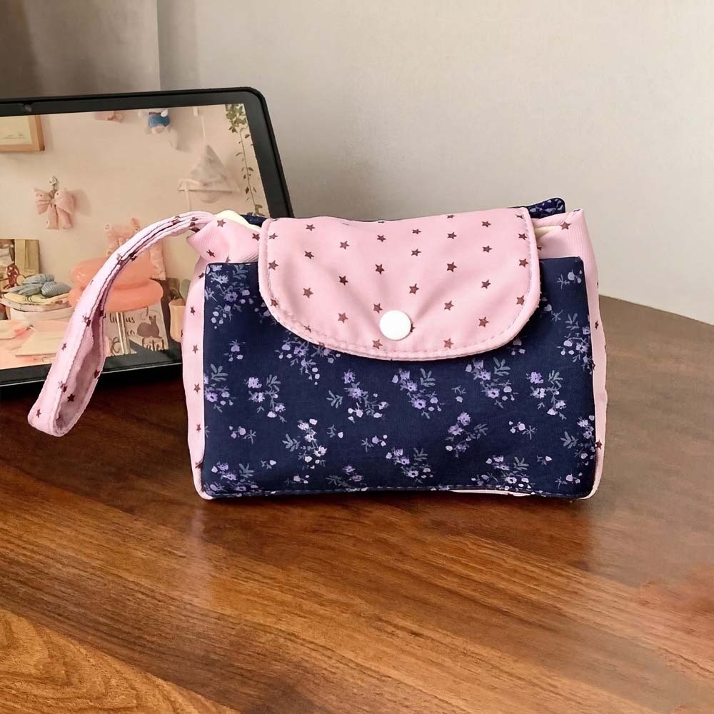 Purple Print Floral Makeup Bag - The Korean Lifestyle recension och pris