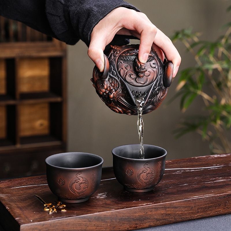 Chinese purple pottery handmad - Korean Tea Set recension och pris